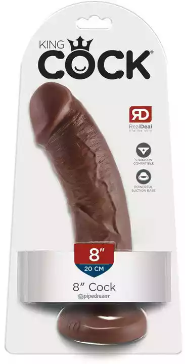 King Cock Dildo 8 (20 cm) - brązowe