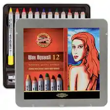 Koh-I-Noor kredki Wax Aquarell 12 kol w metalowym pudełku