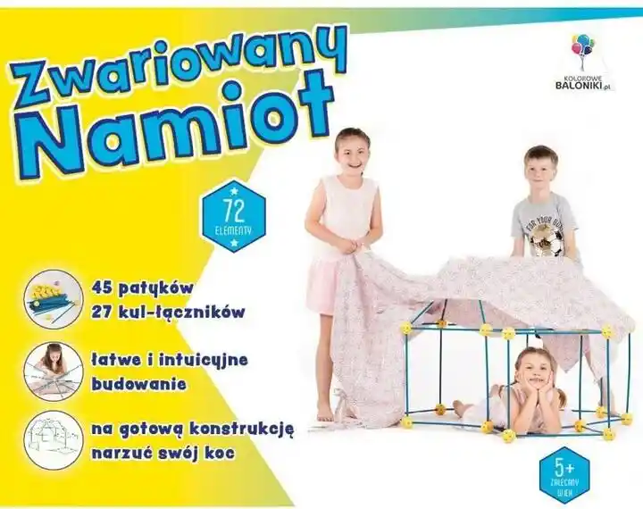 Kolorowe Baloniki Zwariowany Namiot Żółto-Niebieski