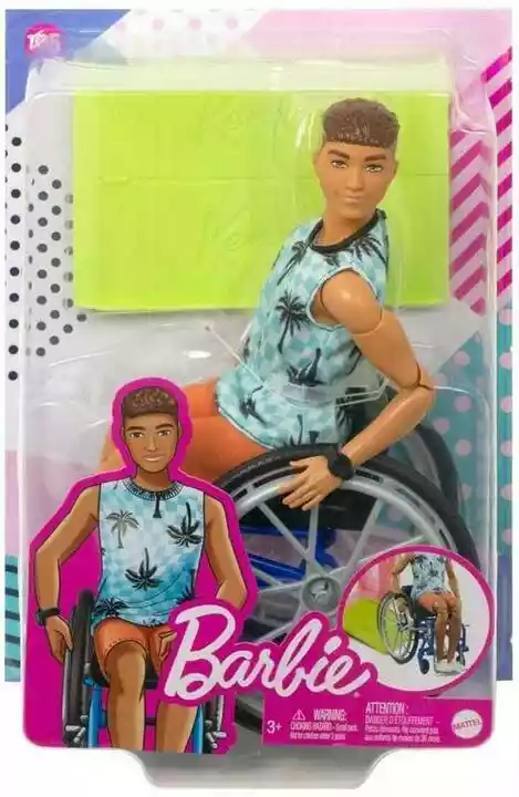 Lalka Barbie Fashionistas Ken na wózku inwalidzkim HJT59