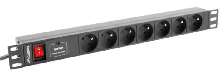 Lanberg Listwa zasilająca Rack PDU 19 1U 10A 7X 230V PL 2m czarna C14