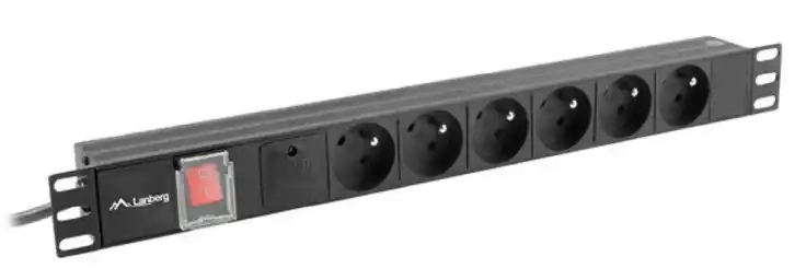 Lanberg Listwa zasilająca rack PDU 19 cali 1U 16A 6X 230V PL 2m czarna