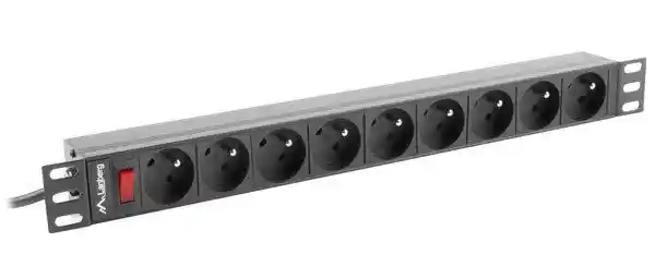 Lanberg Listwa zasilająca rack PDU 19 cali 1U 16A 9X 230V PL 3m czarny