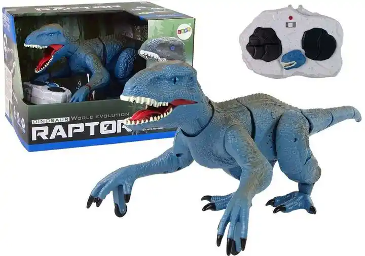 Leantoys Dinozaur R/C Velociraptor Niebieski Z Dźwiękiem