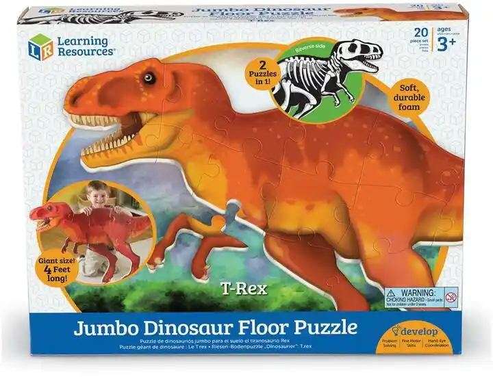 Learning Resources Duże, Piankowe Puzzle Podłogowe, Dinozaur T-Rex