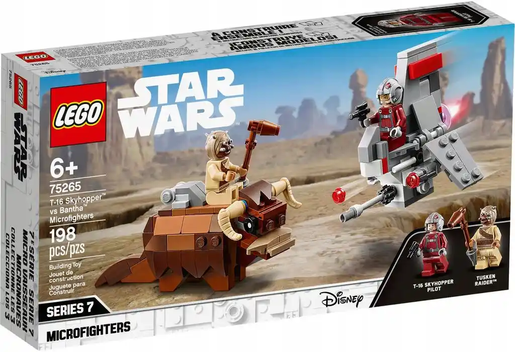 Lego Star Wars 75265, T-16 Skyhopper kontra mikromyśliwce Bantha