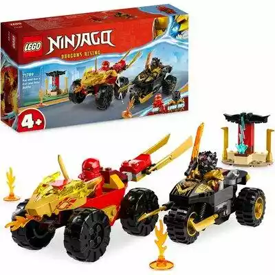 Lego Ninjago Bitwa samochodowo-motocyklowa między Kaiem a Rasem 71789