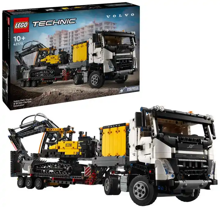 LEGO Technic 42175 Ciężarówka Volvo FMX i koparka EC230 Electric