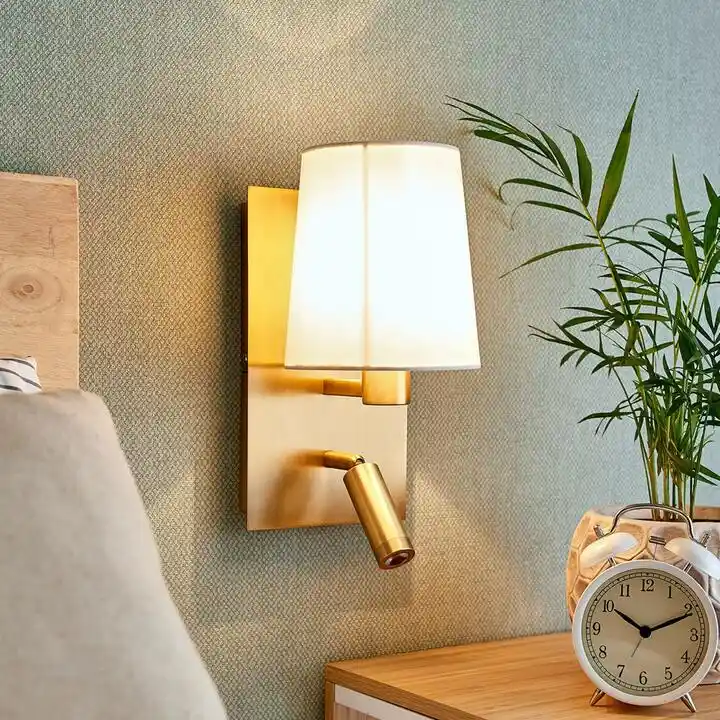 Lindby Aiden Lampa Ścienna Brass/White 8032172