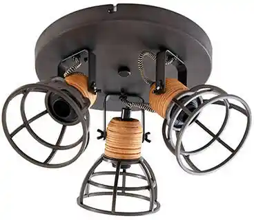 Lindby Arinthea 3 Lampa Sufitowa Wood/Black 10020333