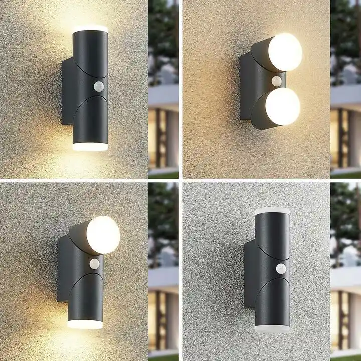 Lindby Aspyn 2 Ścienna Lampa Ogrodowa w/Sensor Dark Grey 9932069