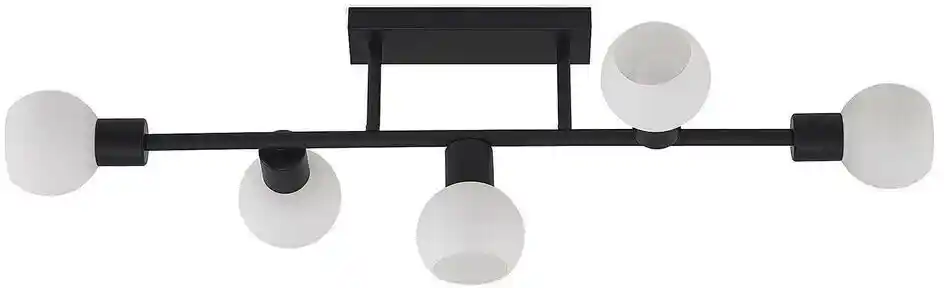 Lindby Biscala 5 Lampa Sufitowa Black/Opal 9627867