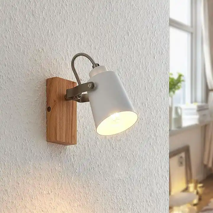 Lindby Blana Lampa Ścienna White/Wood 9626449