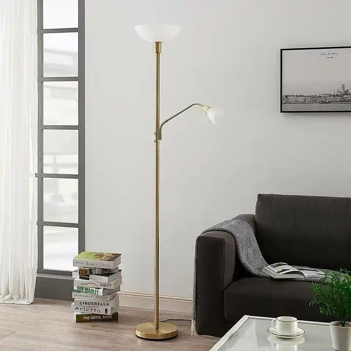 Lindby Jost Lampa Podłogowa Brass/White 9621315