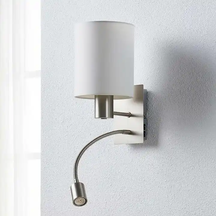 Lindby Shajan Lampa Ścienna Nickel/White 9620920