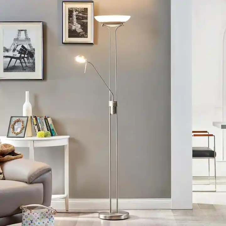 Lindby Yveta Lampa Podłogowa Nickel/White 9620910