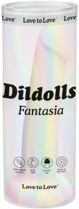 Love To Love Dildolls Fantasia - silikonowe dildo z lepkimi stopami (w paski)