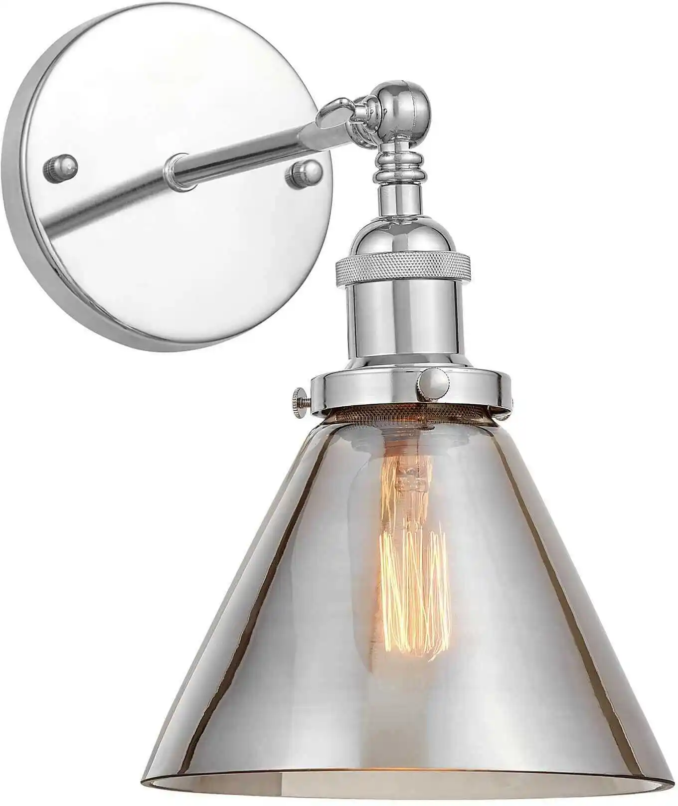 Lumina Deco Kinkiet Lampa Ścienna Loft Nubi Chrom W1 LDW 6801-1 (CHR+GR)