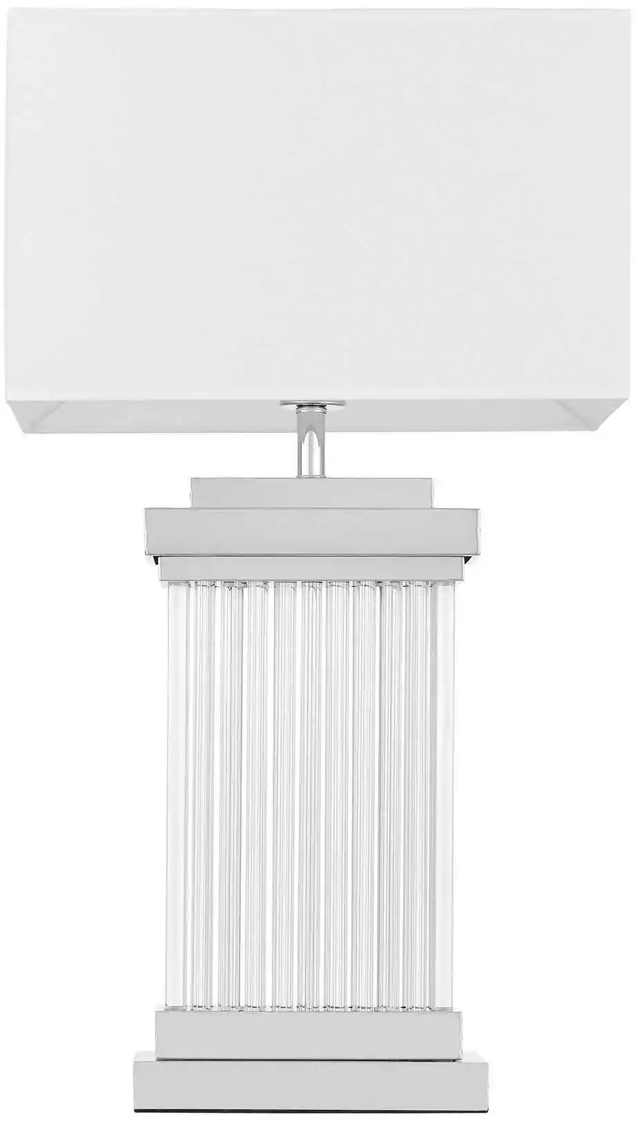 Lumina Deco Lampa Nocna Glamour Biało-Chromowana Davos LDT 310 (CHR+WT)