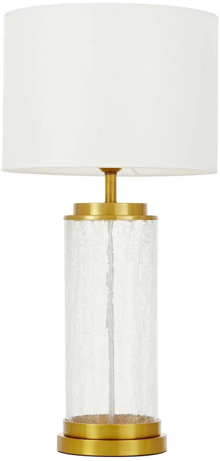 Lumina Deco Lampa Nocna Glamour Biało-Mosiężna Positano LDT 9826 (MD+WT)