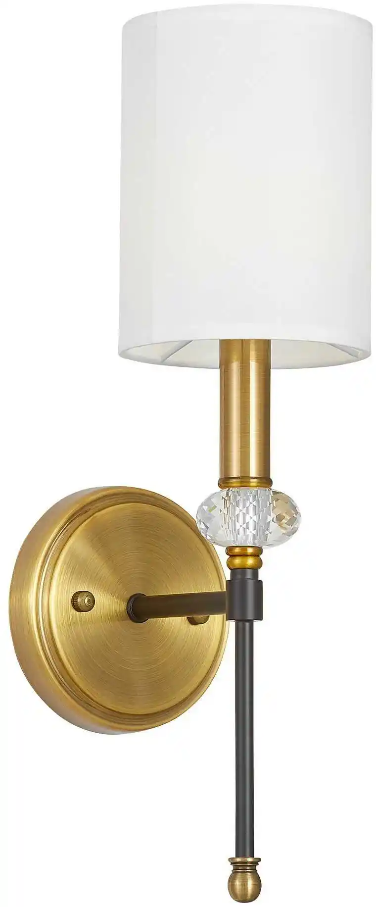 Lumina Deco Lampa Ścienna Kinkiet Czarno-Mosiężna Rodezio W1 LDW 1229-1 (BK+MD)