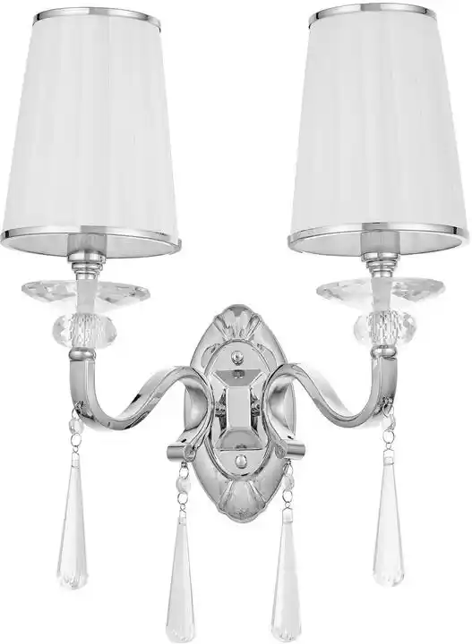 Lumina Deco Lampa Ścienna Kinkiet Kryształowy Biały Federrica W2 LDW 1158-2 (WT)