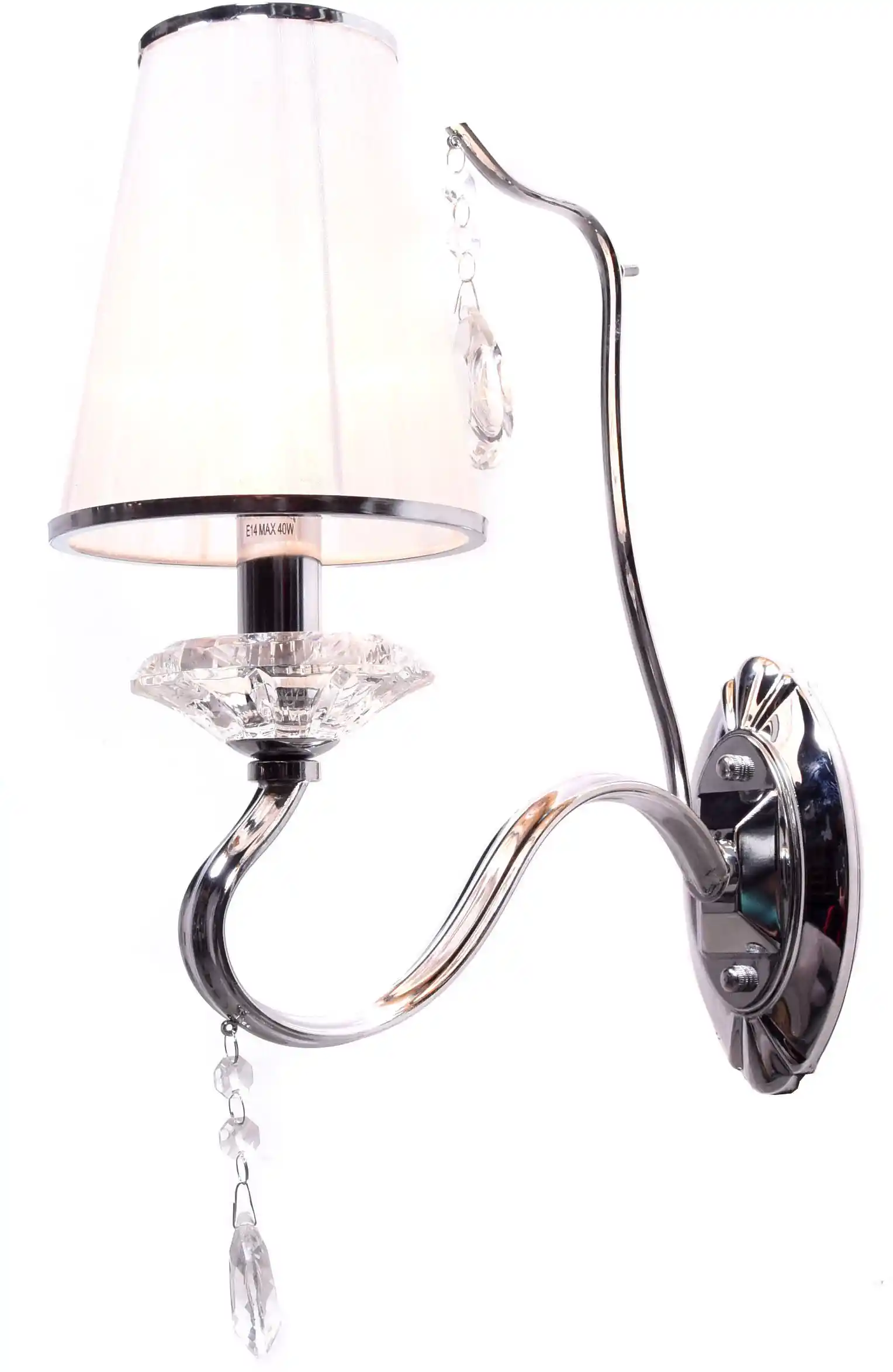 Lumina Deco Lampa Ścienna Kinkiet Kryształowy Biały Finezzia W1 LDW 9267-1 (WT)