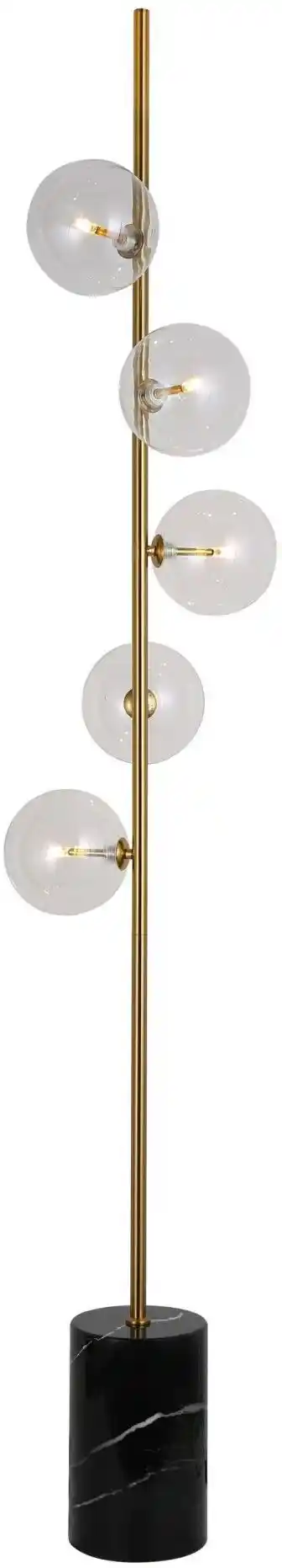 Lumina Deco Lampa Stojąca Podłogowa Mosiężna Terica W5 LDF 6026-5 (MD)