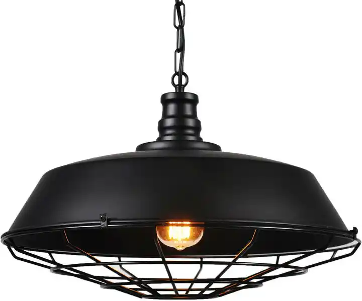 Lumina Deco Lampa Wisząca Industrialna Loft Czarna Arigio D45 LDP 6862-450 (BK)