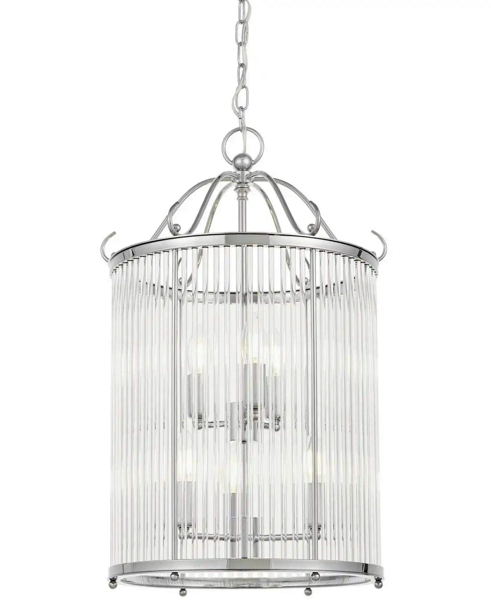 Lumina Deco Lampa Wisząca Loft Chromowana Boston W6 LDP 1235-6 (CHR)