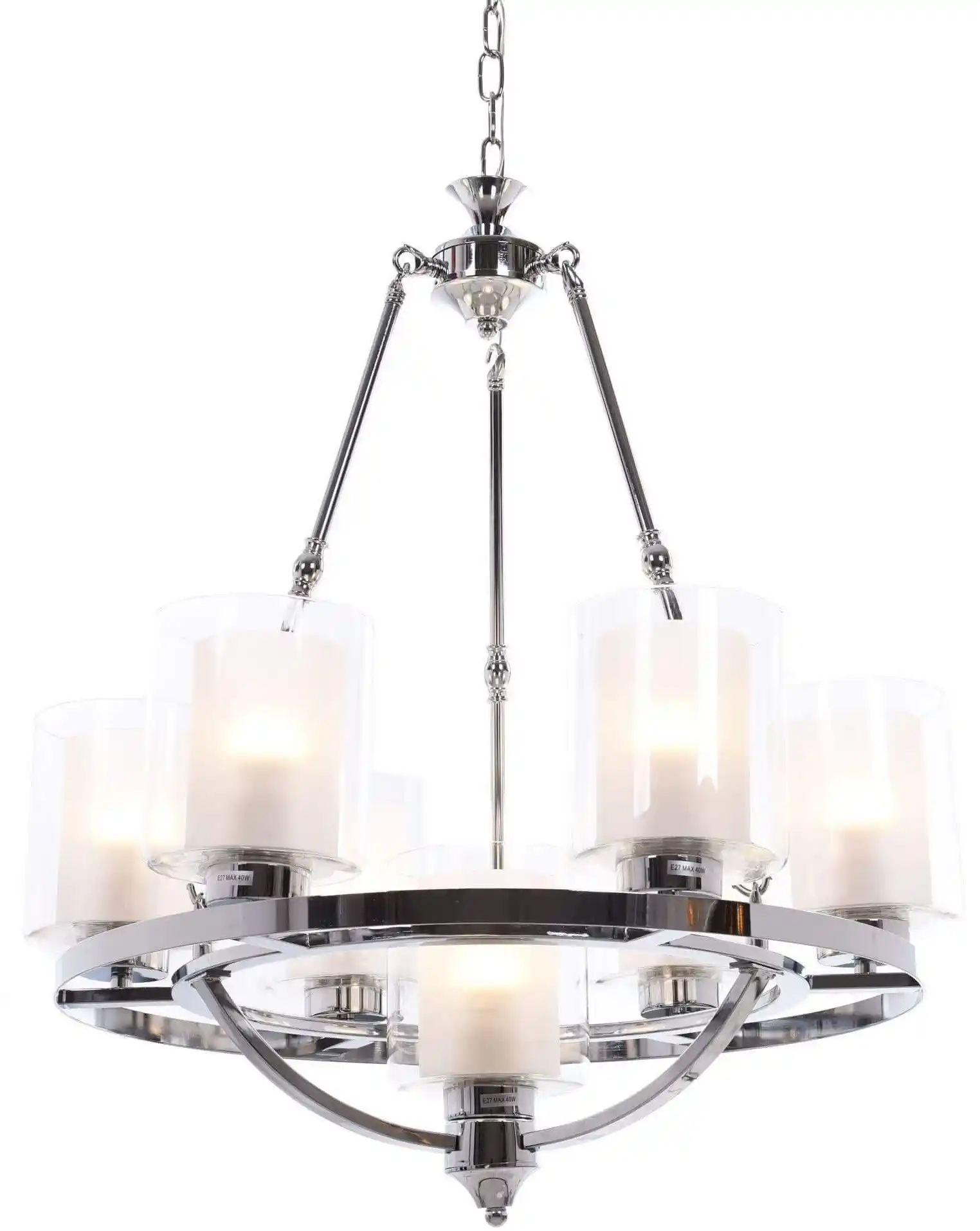 Lumina Deco Lampa Wisząca Loft Chromowana Santini W7 LDP 1220-7 (CHR)