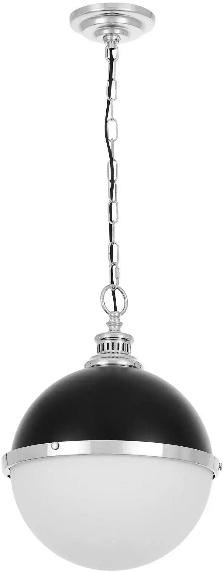 Lumina Deco Lampa Wisząca Loft Czarno-Chromowana Largo LDP 1228-300 (BK+CHR)