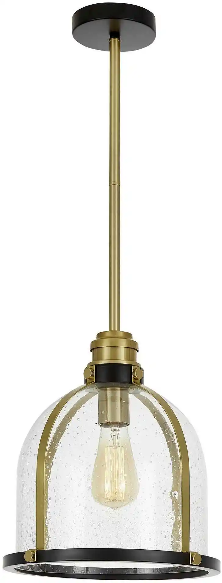 Lumina Deco Lampa Wisząca Loft Czarno-Mosiężna Branson LDP 1229-250 (BK+MD)