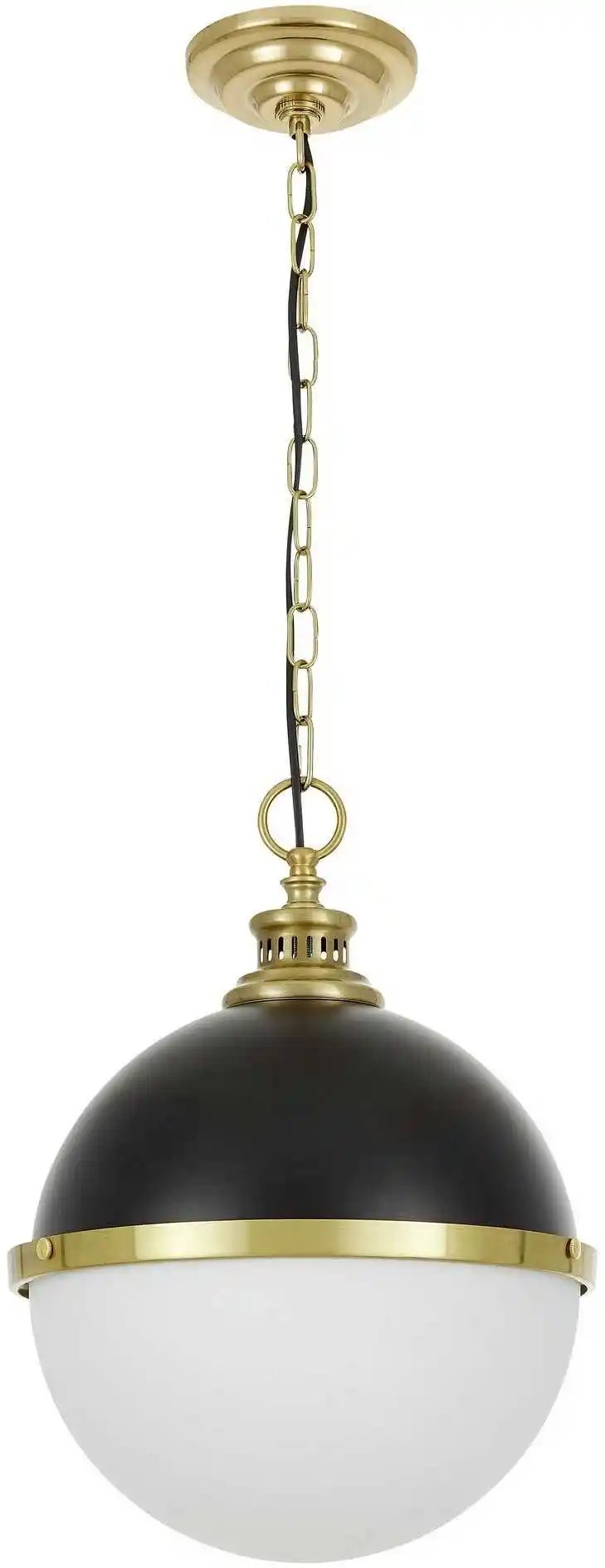 Lumina Deco Lampa Wisząca Loft Czarno-Mosiężna Largo LDP 1228-300 (BK+MD)