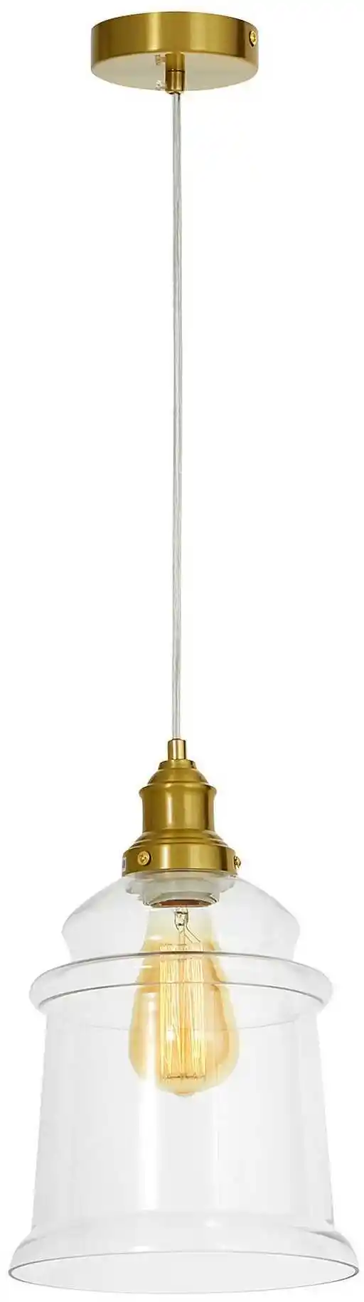 Lumina Deco Lampa Wisząca Mosiężna Nowoczesna Moletti D20 LDP 6844-1 (MD+PR)