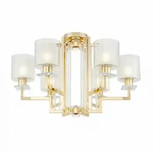 Lumina Deco Nowoczesna Lampa Sufitowa Złota Manhattan W6 LDC 8012-6 (GD)