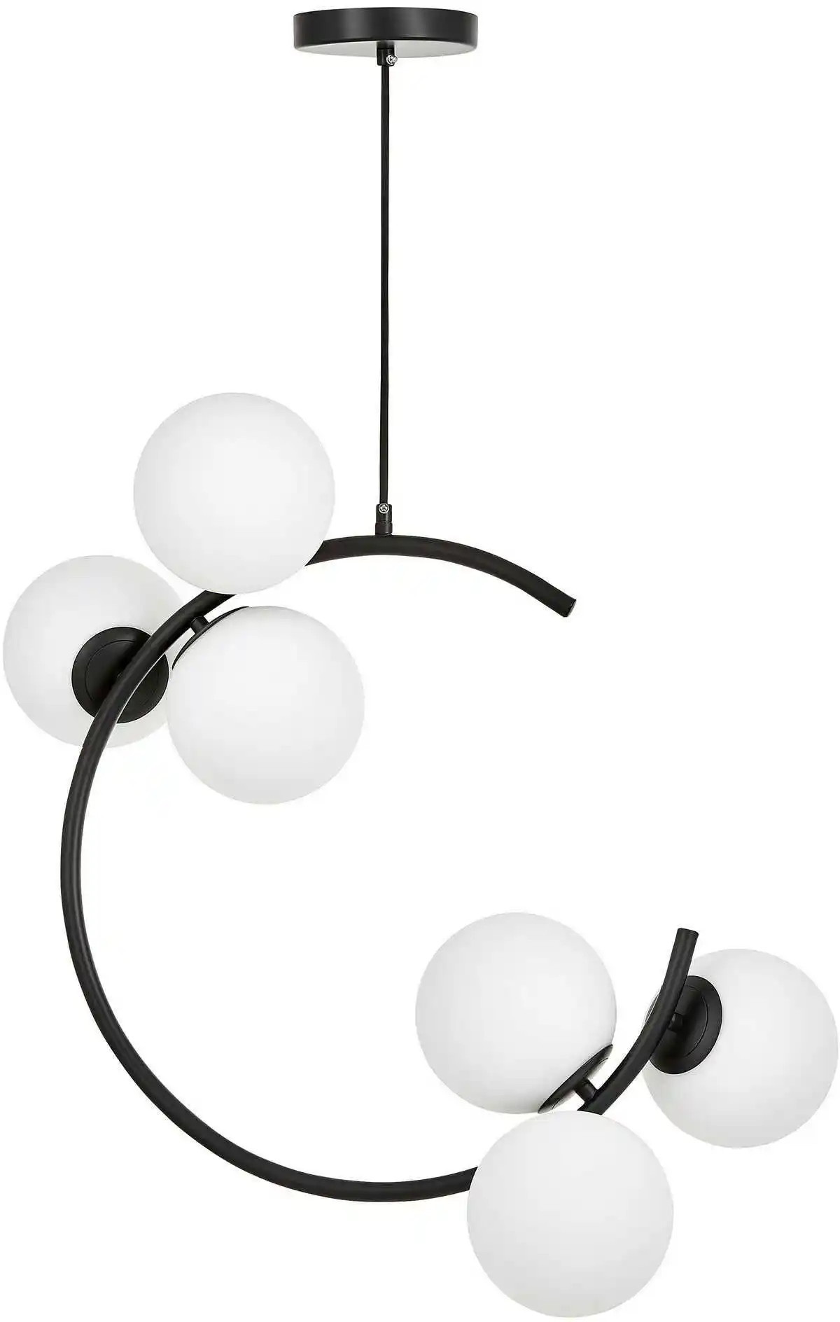 Lumina Deco Nowoczesna Lampa Wisząca Czarna Bonio W6 LDP 7031-6 (BK)