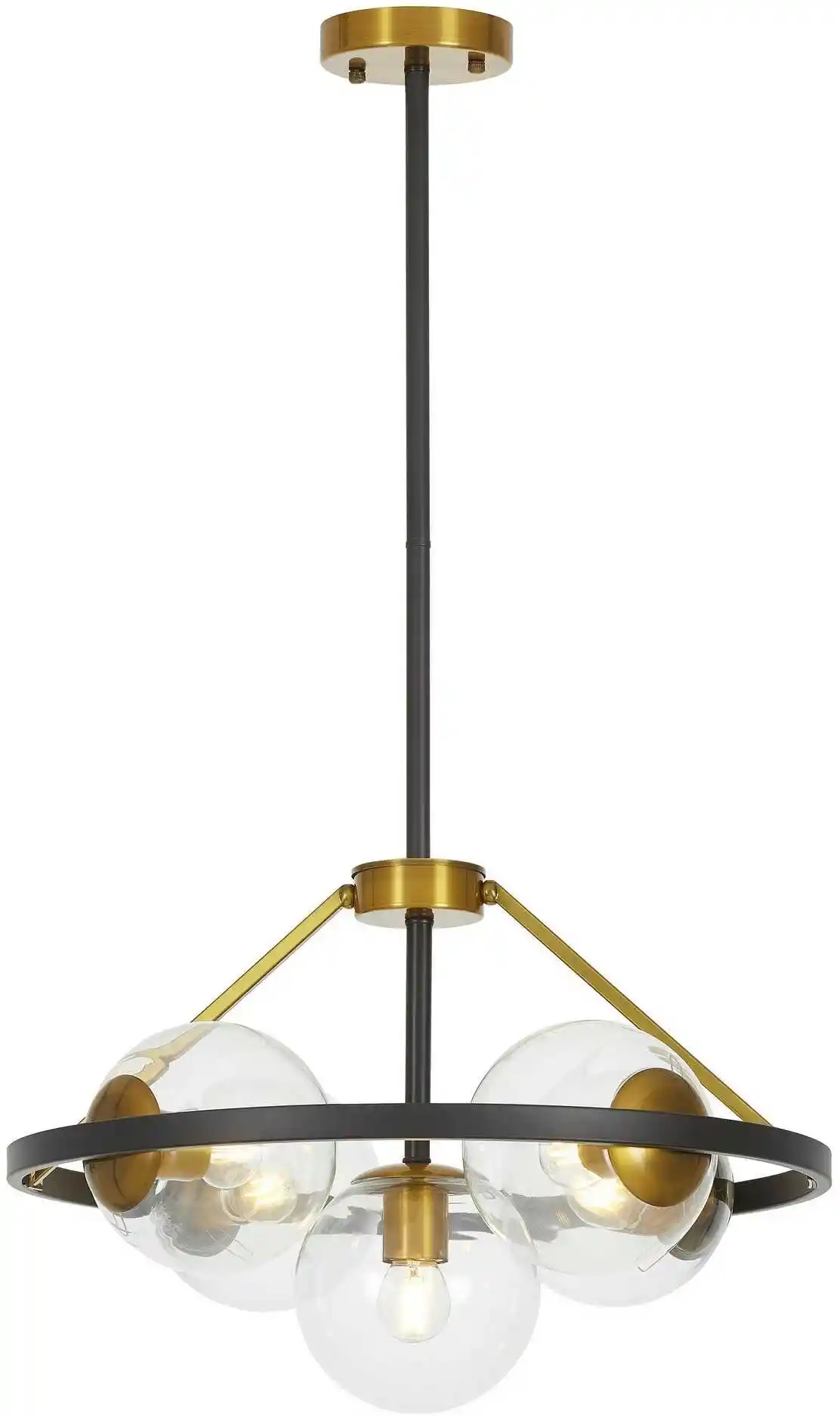 Lumina Deco Nowoczesna Lampa Wisząca Czarno-Złota Donzano W5 Pro LDP 8034-5 (BK+GD+PR)