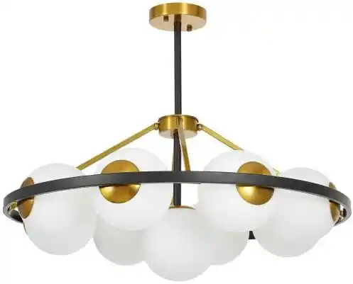 Lumina Deco Nowoczesna Lampa Wisząca Czarno-Złota Donzano W9 LDP 8034-9 (BK+GD+WT)