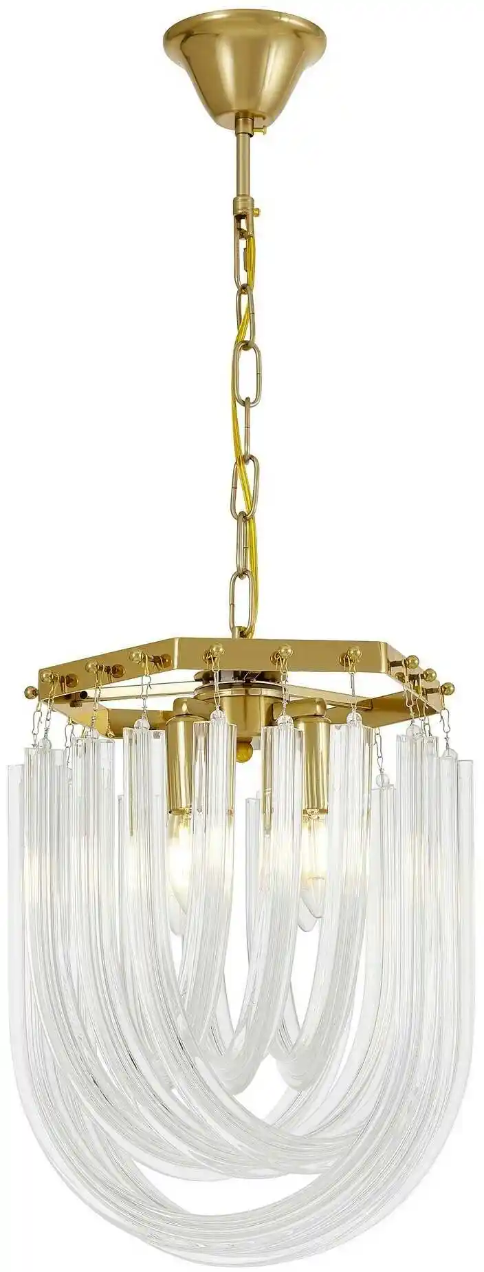 Lumina Deco Nowoczesna Lampa Wisząca Mosiężna Boscone D30 LDP 7044-300 (MD+PR)