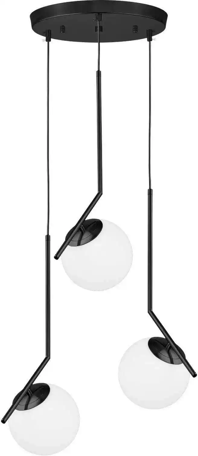 Lumina Deco Nowoczesna Potrójna Lampa Wisząca Czarna Sorento LDP 1215-150-3 (WT+BK)