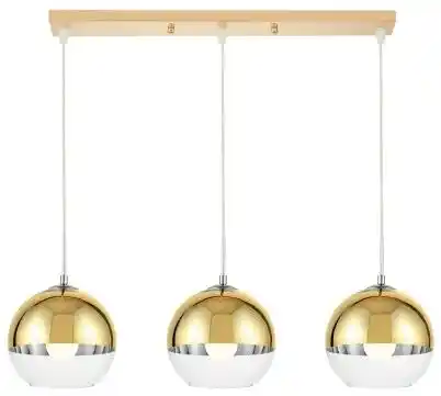 Lumina Deco Nowoczesna Potrójna Lampa Wisząca Złota Veroni D20 Pro LDP 1029-200-3-PR (GD)