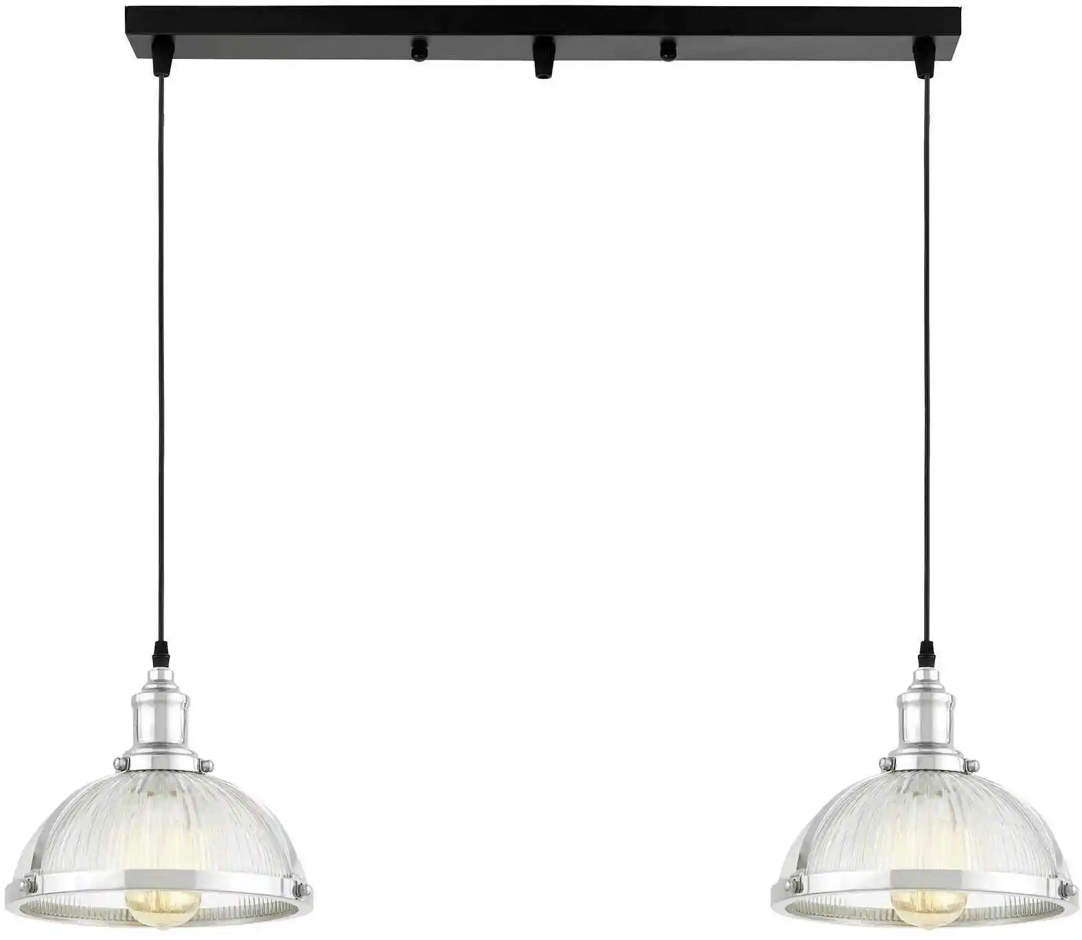 Lumina Deco Podwójna Lampa Wisząca Loft Chromowana Brico W2 LDP 173-260-2 (CHR)