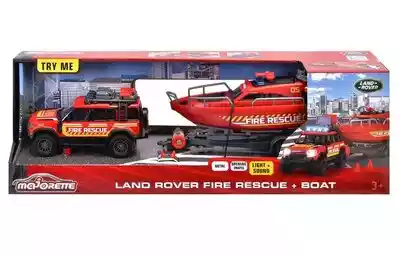 MAJORETTE Samochód Grand Land Rover ratowniczy z przyczepą i łodzią 213716001038