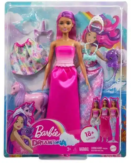 Mattel Barbie Lalka ubranka i akcesoria Zestaw do fantastycznych przebieranek HLC28