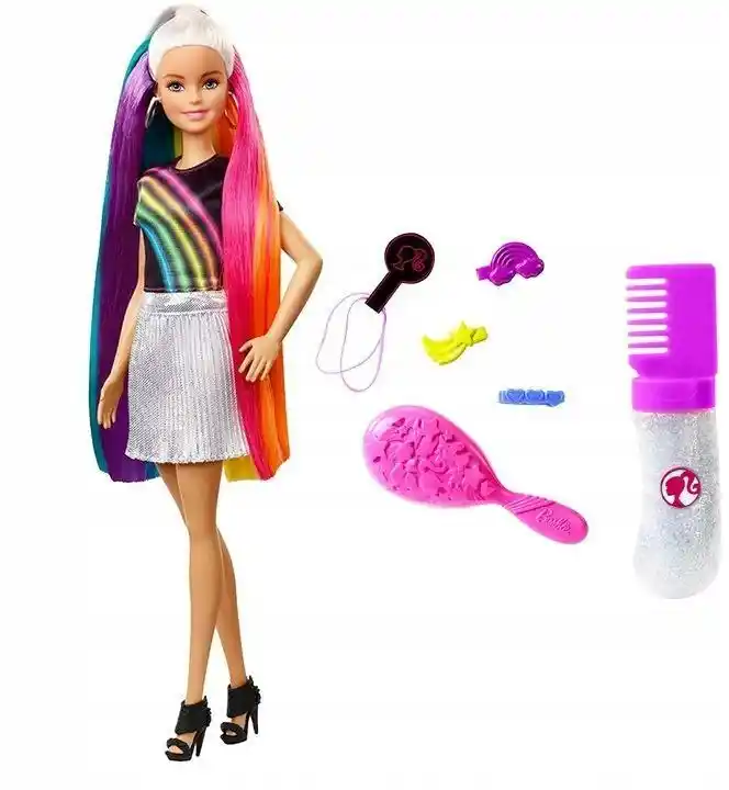 Mattel Barbie. Lalka z tęczowymi włosami