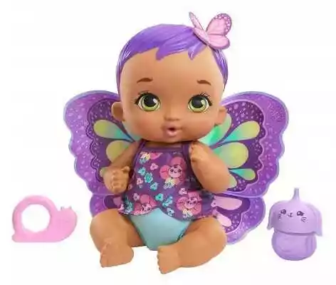 Mattel My Garden Baby Bobasek miękka lalka motylek fioletowy z butelką