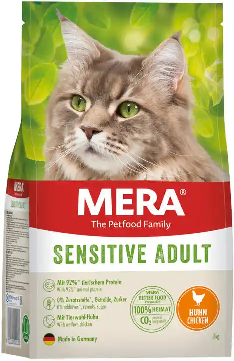 Mera Tiernahrung Gmbh MERA Cats Sensitive Kurczak dla dorosłych 2 kg sucha karma dla kotów bez zbóż i zrównoważona z wysoką zawartością mięsa