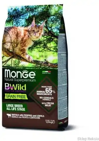 Monge Sucha karma dla kota BWild GF cat large breeds bawół 1,5kg