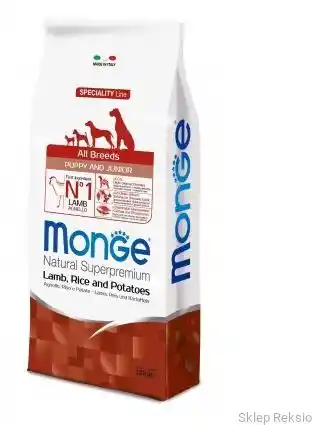 Monge Superpremium Dog Monge All Breed Puppy Jagnięcina z ryżem - 12 kg